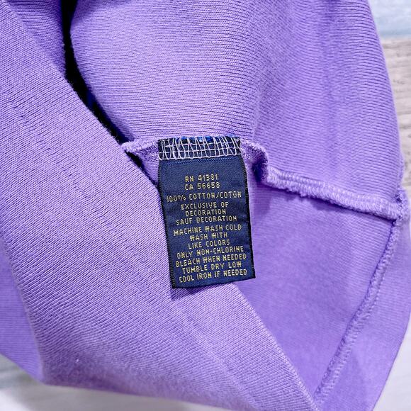 POLO Ralph Lauren Scoop Neck Fitted Tee Purple Cotton Jersey Casual Womens Small - Picture 6 of 7